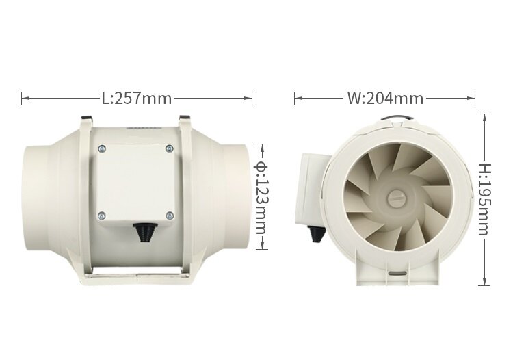 Малошумный канальный вентилятор Dastech HF-125PMZC (3х скоростной с контроллером. МАХ: 310 м/час, давление 177 Па, уровень шума 35 Дб) - фотография № 8