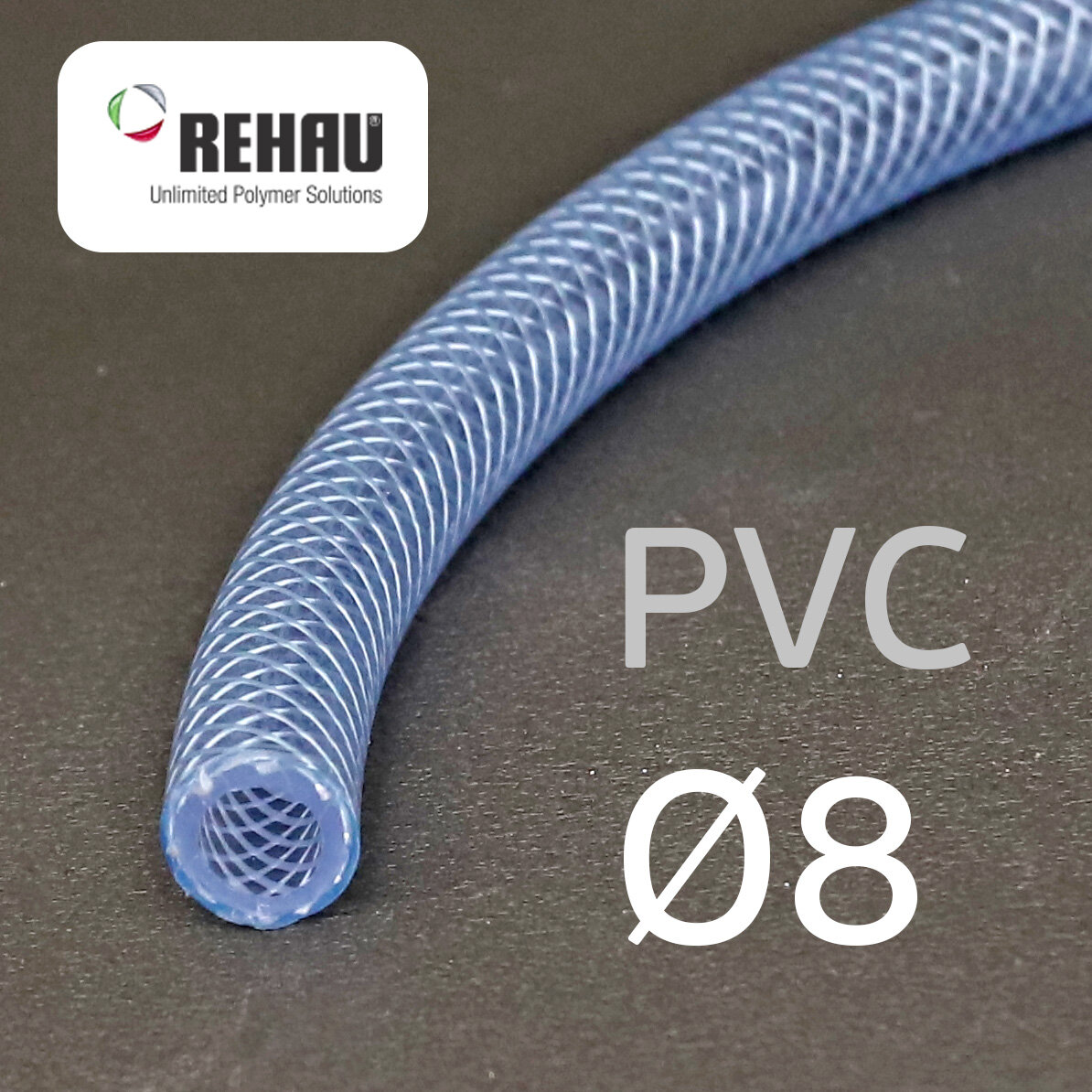 Шланг Rehau PVC прозрачный 8х13мм (1м) ПВХ армированный маслобензостойкий