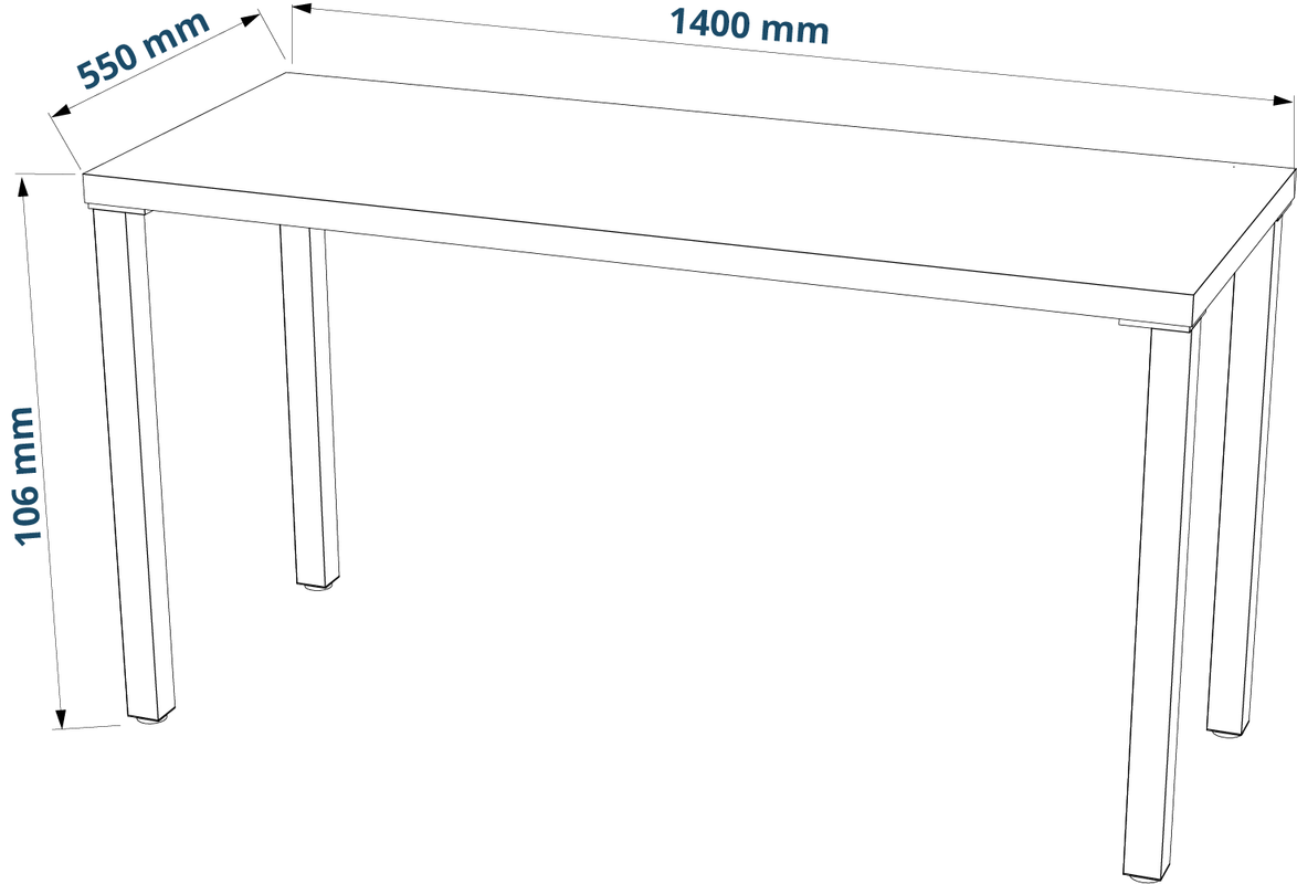 Ингар стол письменный шведский стандарт 2/ТТ 140x75x55 дуб беленый/белый