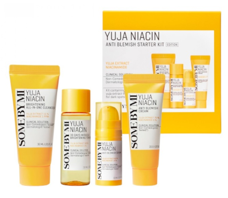 Набор осветляющих миниатюр от несовершенств кожи SOME BY MI Yuja Niacin Anti Blemish Starter Kit Edition 4 Items