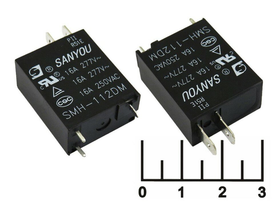 Реле =12V 16A/250V SMH-112DM