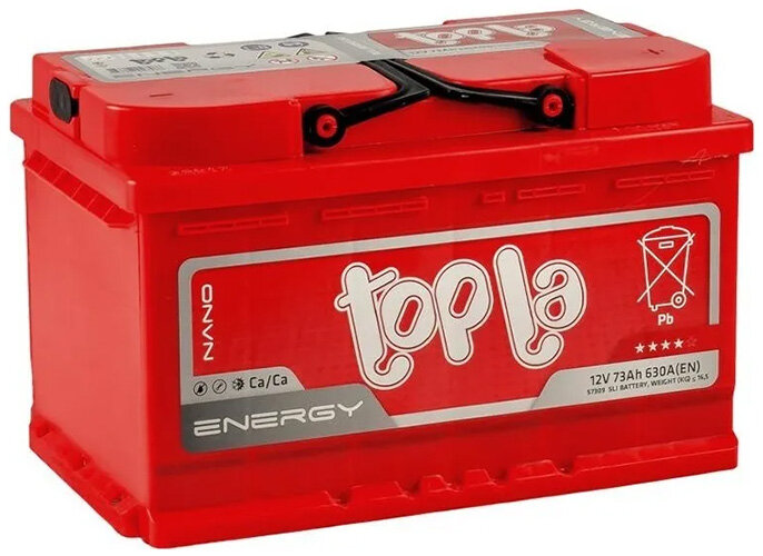 Аккумулятор автомобильный Topla Energy 108073 6СТ-73 обр. (низкий) 278x175x175