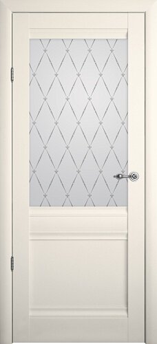 Межкомнатная дверь (комплект) Albero Рим Винил / Ваниль / Стекло мателюкс 
