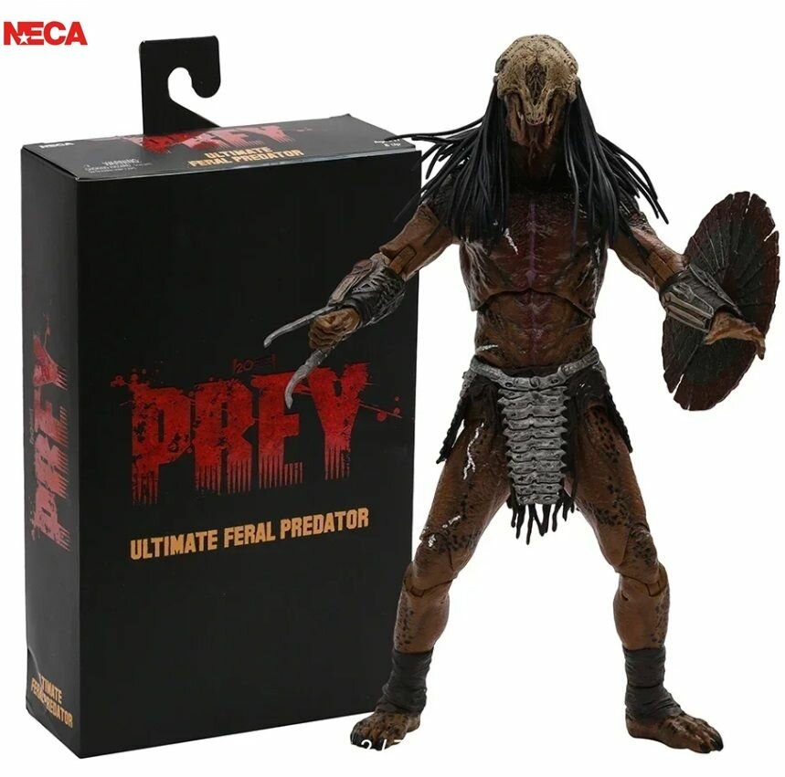 Коллекционная фигурка "NECA" с аксессуарами "Хищник" (Predator). PREY/Ultimate Feral Predator (ориг. издание)