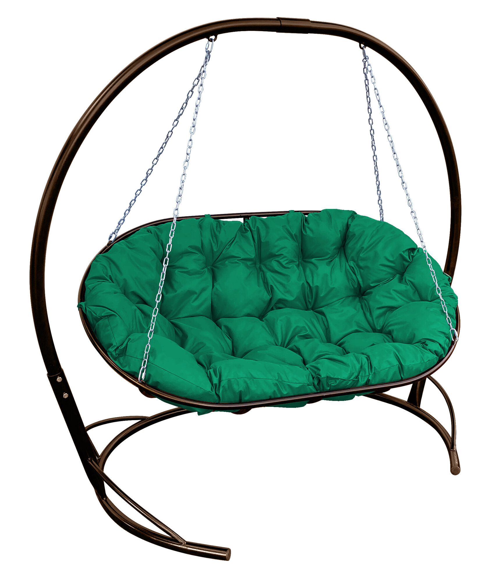 Диван m-group мамасан подвесной коричневый зелёная подушка