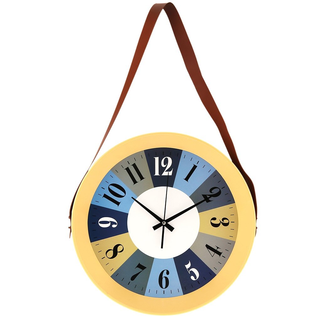 фото Часы Домашняя Мода "Фортуна", подвесные, 39х39х5,5 см, на ремне, мягкий ход, фотопечать, цвет Персиковый, без стекла