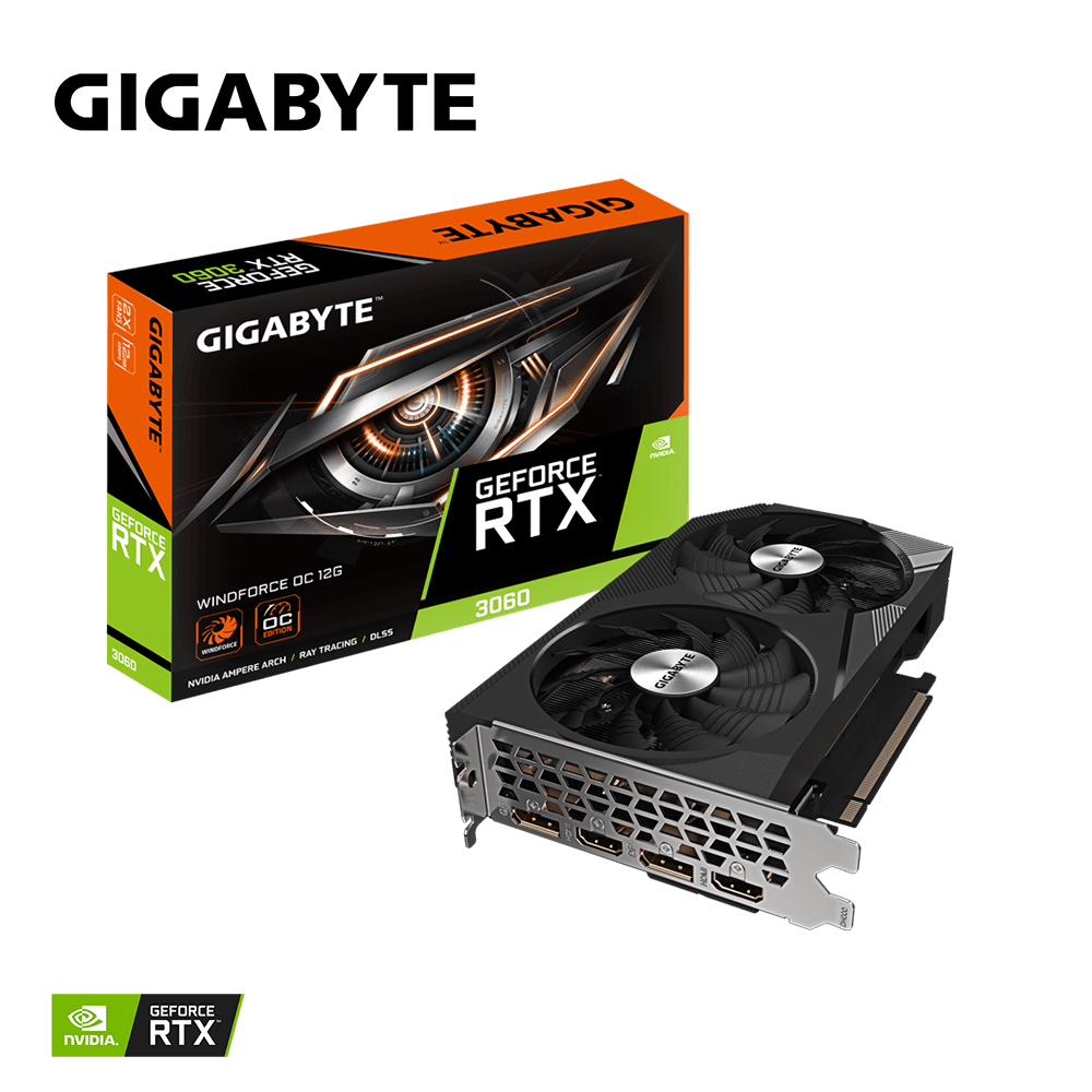 Видеокарта GIGABYTE Nvidia GeForce RTX 3060 Windforce OC 12GB 2.0 (GV-N3060WF2OC-12GD 2.0)