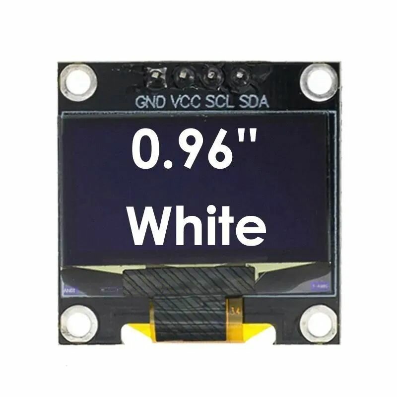 OLED 0.96" дисплей 128x64 I2C 4 pin монохромный белый для Arduino Stm32