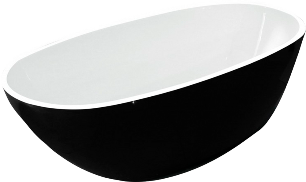 Esbano Акриловая ванна Esbano Sophia 170x85 см, отдельностоящая, овальная, со сливом-переливом, черная