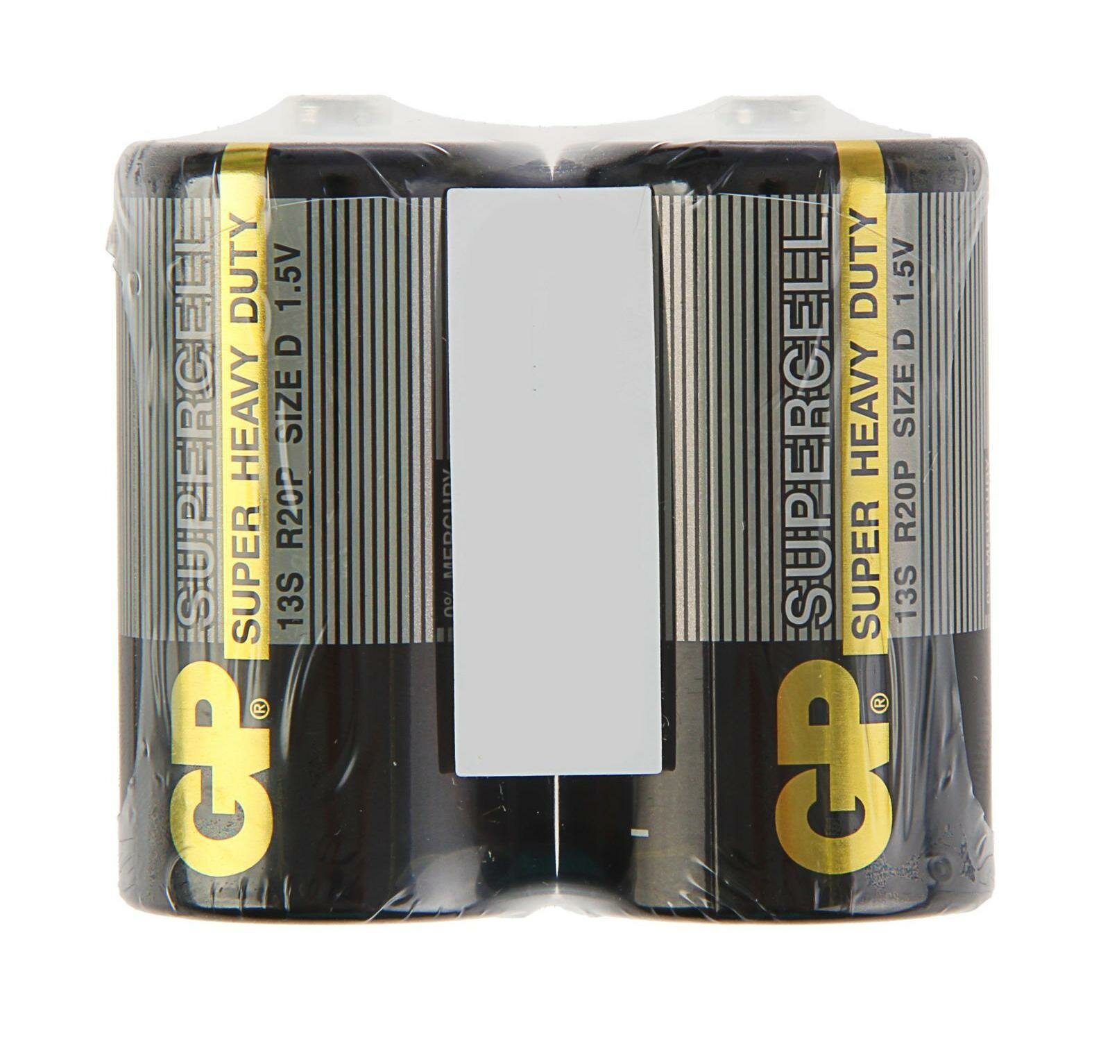 Батарейка солевая GP Supercell Super Heavy Duty, 13S R20Р, 1.5В, спайка, 2 шт.