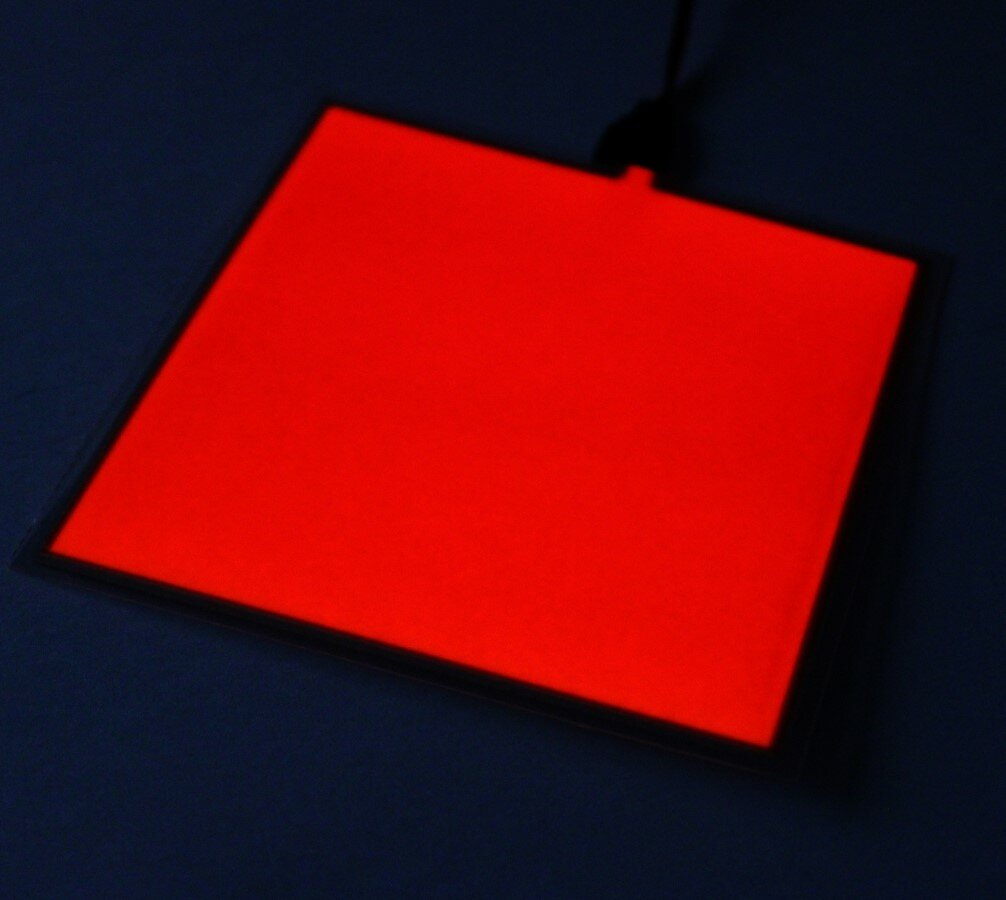 Бумага Неоновая Red (красный) EL-Wire(100х100 мм.). Подключение строго через инвертор!