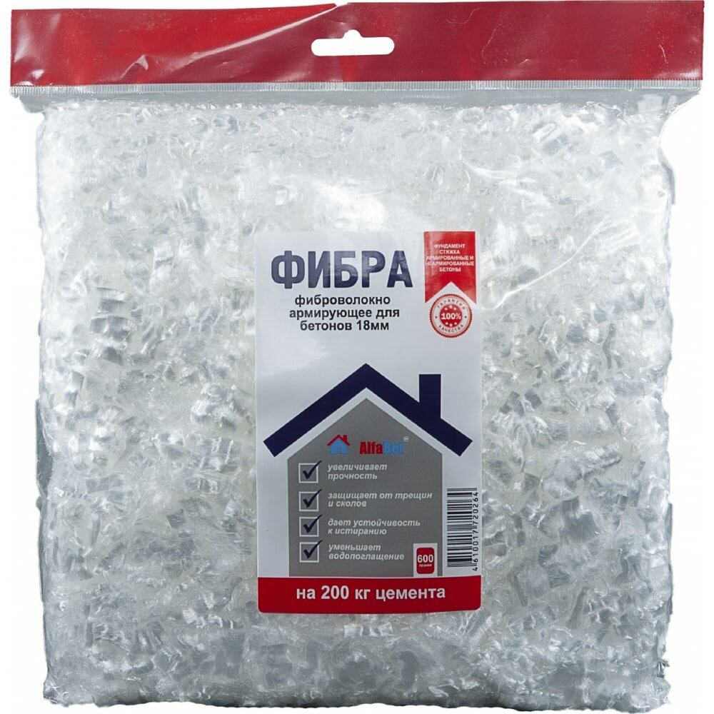 фото Полипропиленовая армирующая фибра AlfaBet 30047