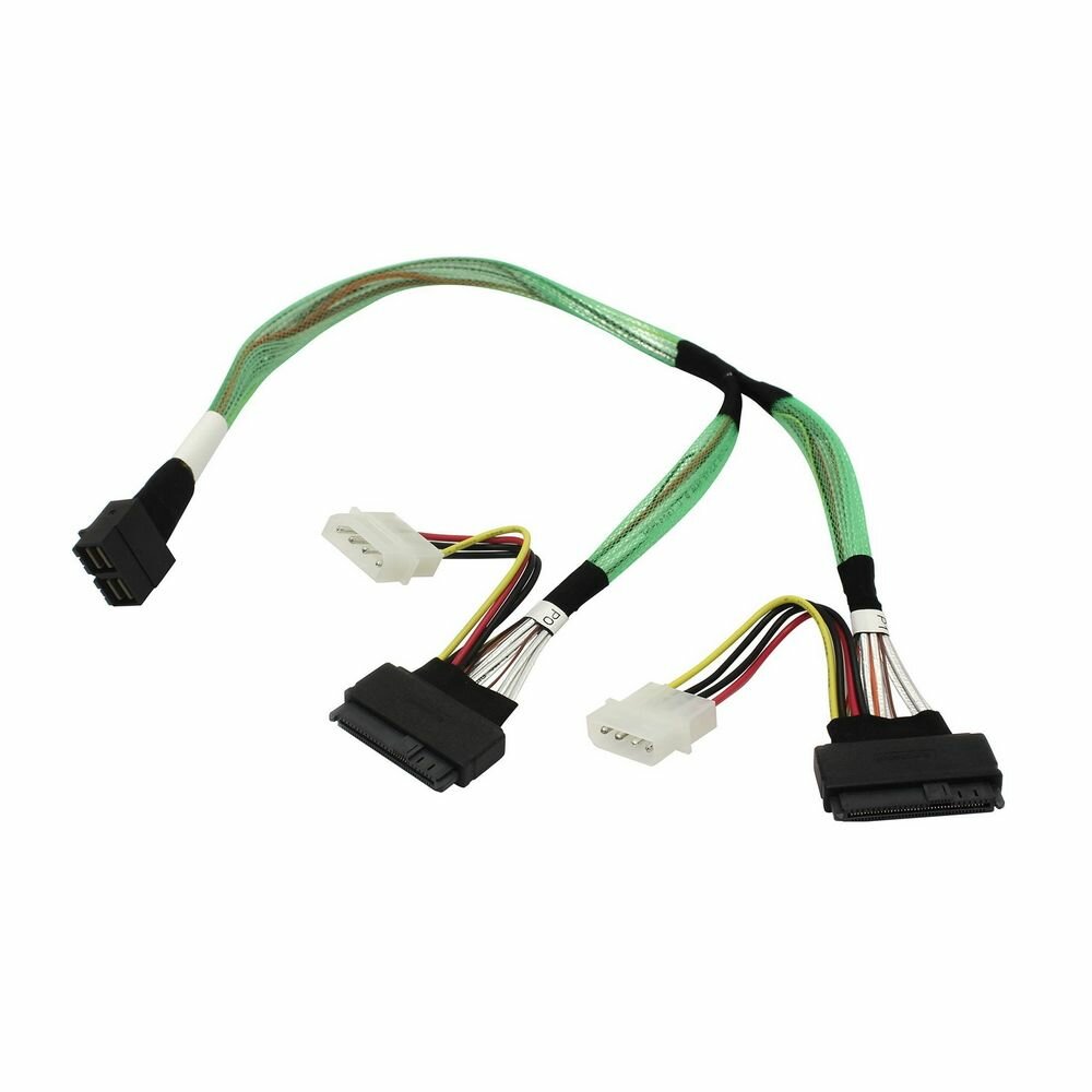 Кабель Amphenol Cable 05-50065-00 U.2 Enabler HD (SFF8643) -to- (2x SFF8639) 50cm Used to attach directly to the 8639 interface of the NVMe driv