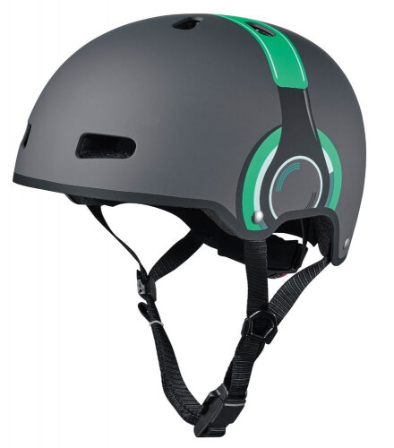 Micro Шлем - наушники серый/зелёный (M) BOX