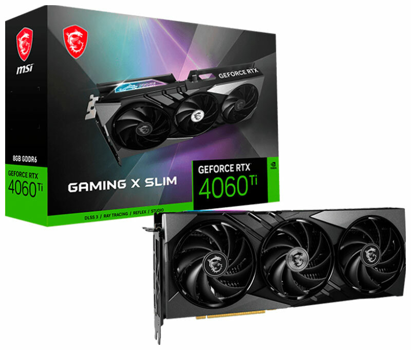 Видеокарта MSI GeForce RTX 4060 TI GAMING X SLIM 8G (RTX 4060 TI GAMING X SLIM 8G)