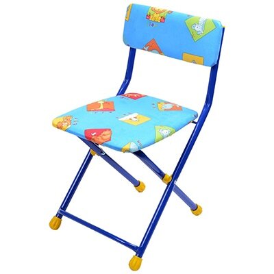 Детский стул Ника складной, 31х27х32/57 см, зверята на синем