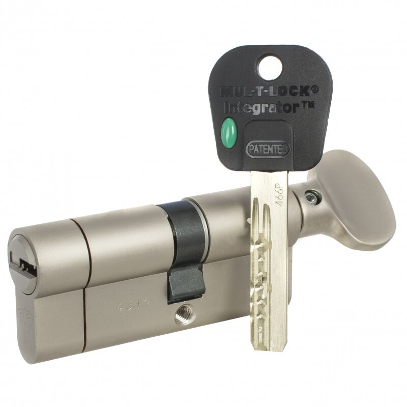 Цилиндр Mul-t-Lock Integrator B-S ключ-вертушка (размер 33х38 мм) - Никель Флажок