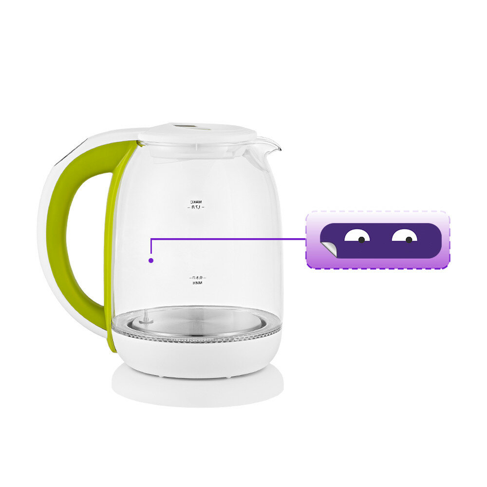 Чайник электрический KitFort , 2200Вт, белый и фиолетовый - фото №3