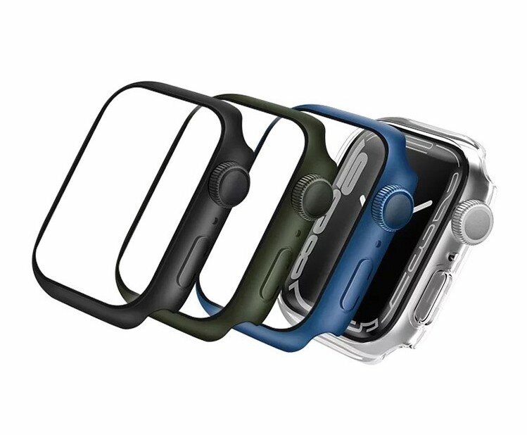 Чехол со стеклом Uniq Legion +9H Curved glass для Apple Watch 7 45 мм Clear — фото 3