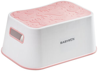 Стульчик-подставка BABYROX Step Stool белый с розовым 2063.PI