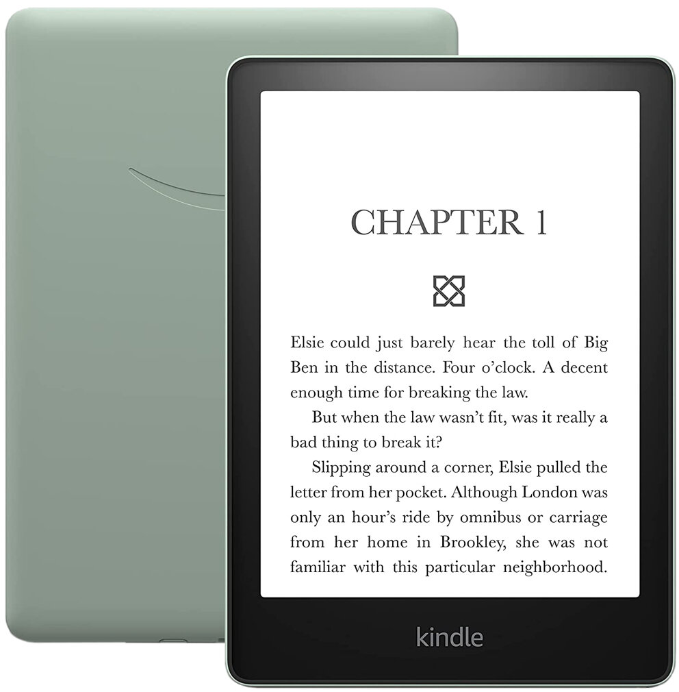 Электронная книга Amazon Kindle PaperWhite 2021 16Gb Ad-Supported Agave Green с обложкой ReaderONE PaperWhite 2021 Blue