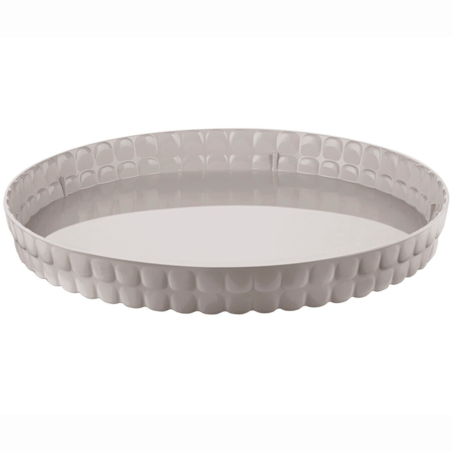 фото Поднос сервировочный Guzzini Tiffany, D35,6 см, серо-бежевый