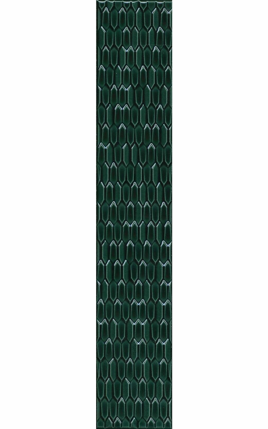 LSB001 Левада зеленый темный глянцевый 40х7 керам. бордюр