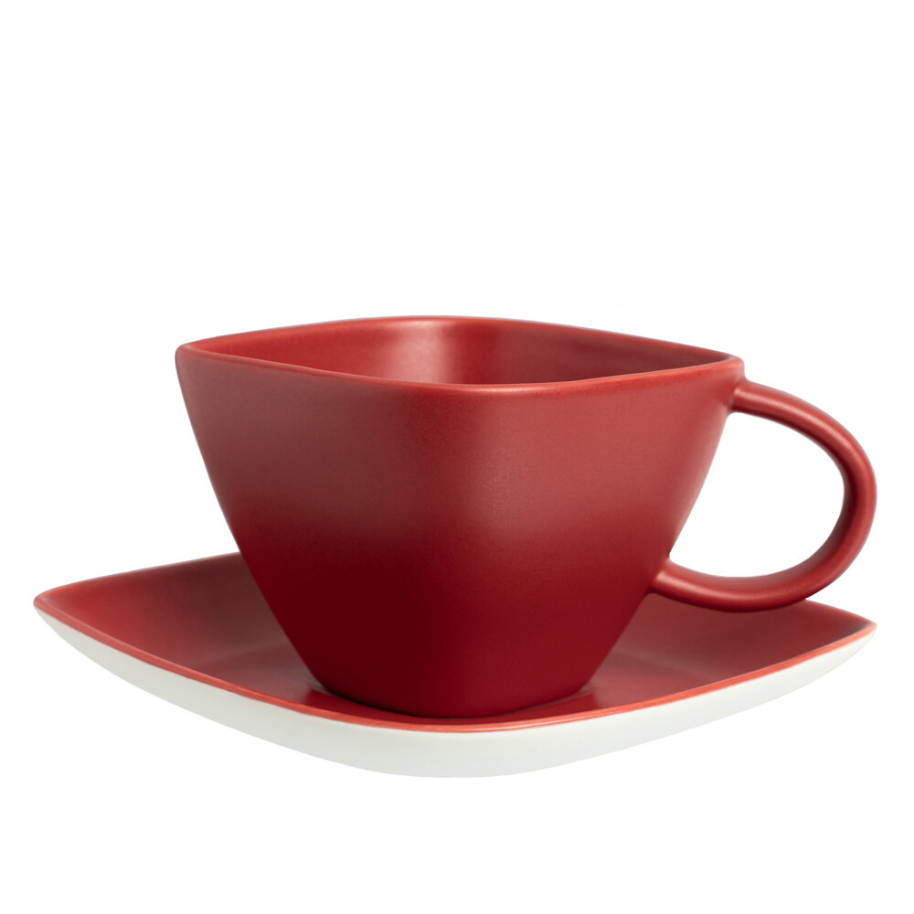 фото FLOMIK Чайная пара, 200мл, 12,5см, фарфор, красный