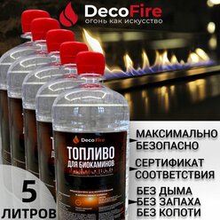Биотопливо DecoFire для биокамина 5 литров / для дома, дачи