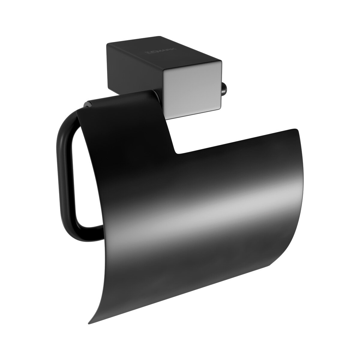 фото Держатель для туалетной бумаги Lemark SMOOTH LINE с крышкой, чёрный матовый
