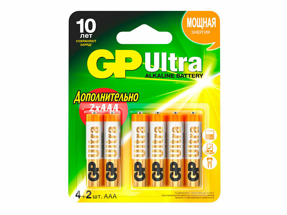 Батарейки LEGO 4891199087370 Батарейки GP Ultra Alkaline 24А ААА 6шт