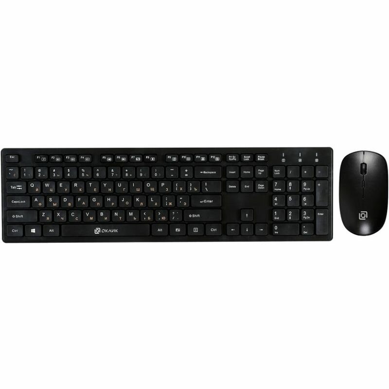 Комплект мыши и клавиатуры Oklick 240M черный/черный