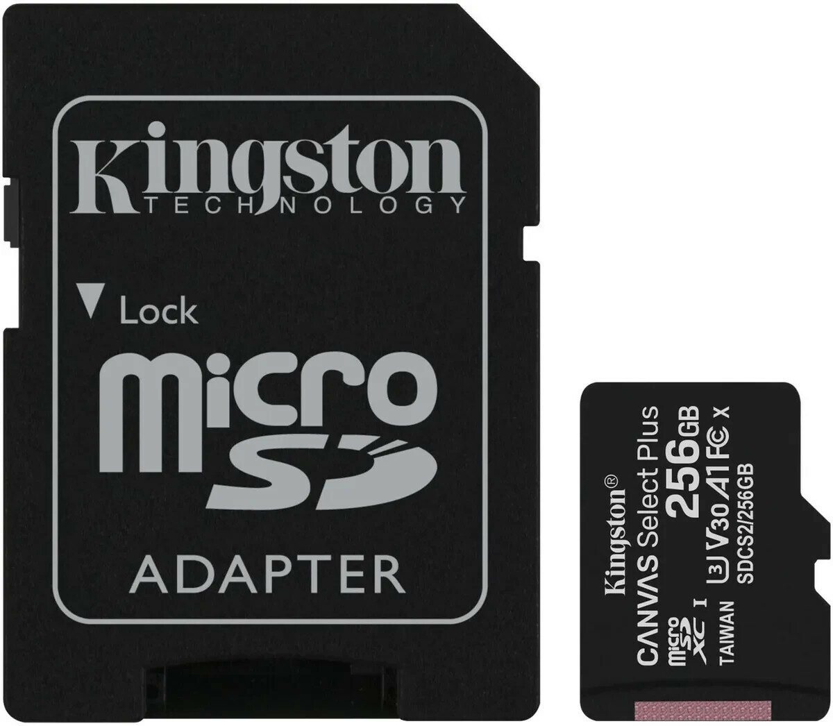 Карта памяти Kingston Canvas Select Plus microSDXC 256Gb SDCS2/256GB (+ adapter)