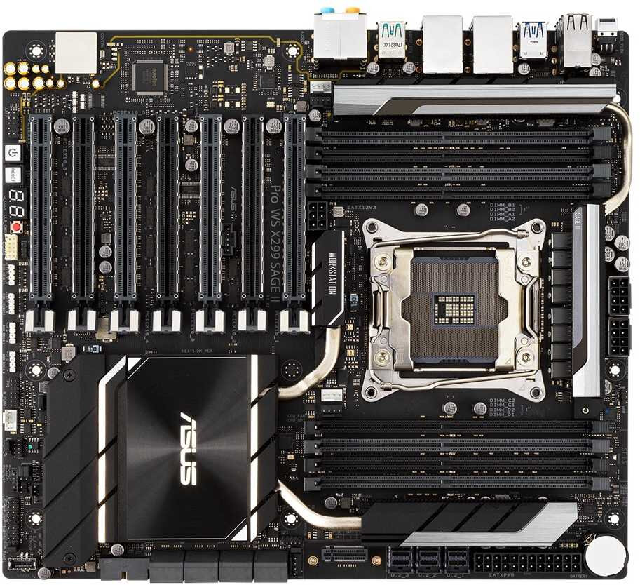 Серверная материнская плата ASUS Motherboard PRO WS X299 SAGE II,LGA-2066,X299 II,8DIMM,7PCIE, RTL 3, 3Y Wr