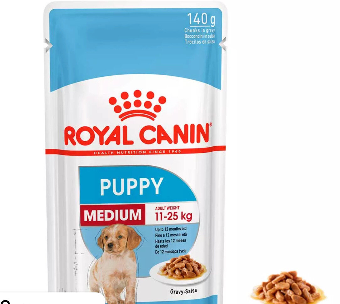 Royal Canin влажный корм для Щенков Средних пород 10шт. х 140 г (для средних пород)