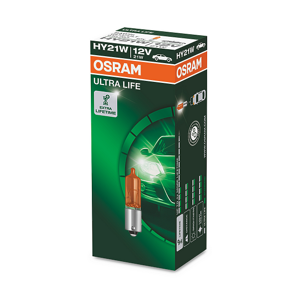 OSRAM 64137ULT лампа ultra life 1шт. (hy21w) 12v 21w baw9s ув. срок службы до 4х раз\