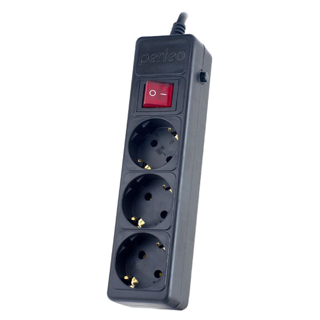 фото Сетевой фильтр Perfeo Power+ PF_A4666, чёрный (10A, 3м, 3гн)