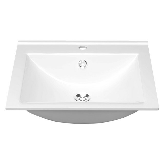 фото раковина встраиваемая керамин Бергамо Нова 50 см квадратная