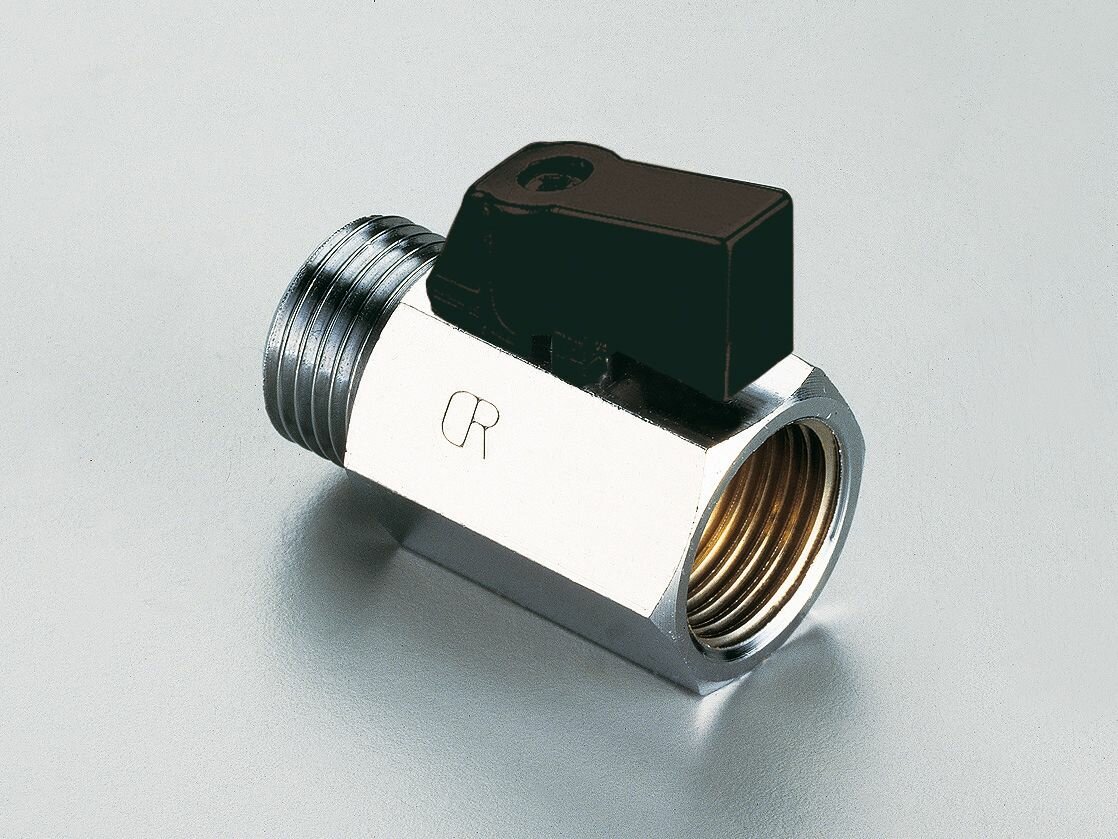 фото Шаровой кран Tiemme SMALL резьба Н/В 1/2" с ручкой-рычажком черного цвета