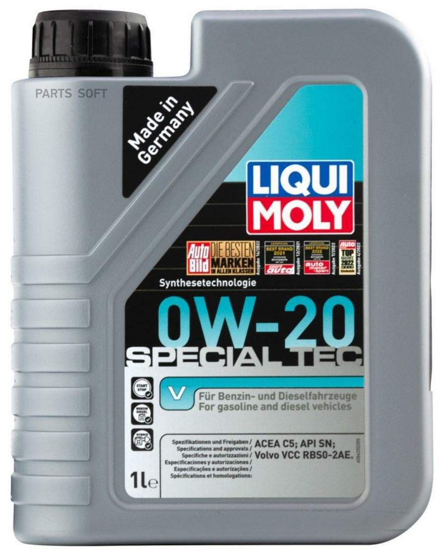 LiquiMoly 0W20 Special Tec V (1L)_масло мотор.! синт.\ ACEA C5, Volvo VCC RBS0-2AE LIQUI MOLY / арт. 20631 - (1 шт)