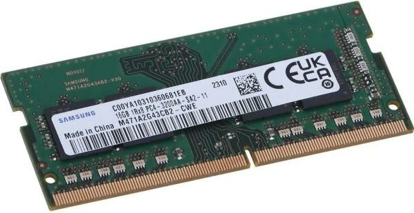 Samsung Память оперативная/ Samsung DDR4 16GB UNB SODIMM 3200 1Rx8 1.2V