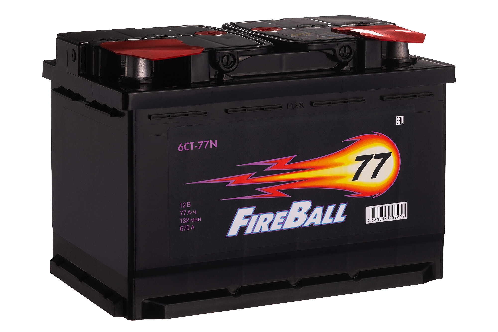 Аккумулятор FireBall 6СТ-77N 276x175x190