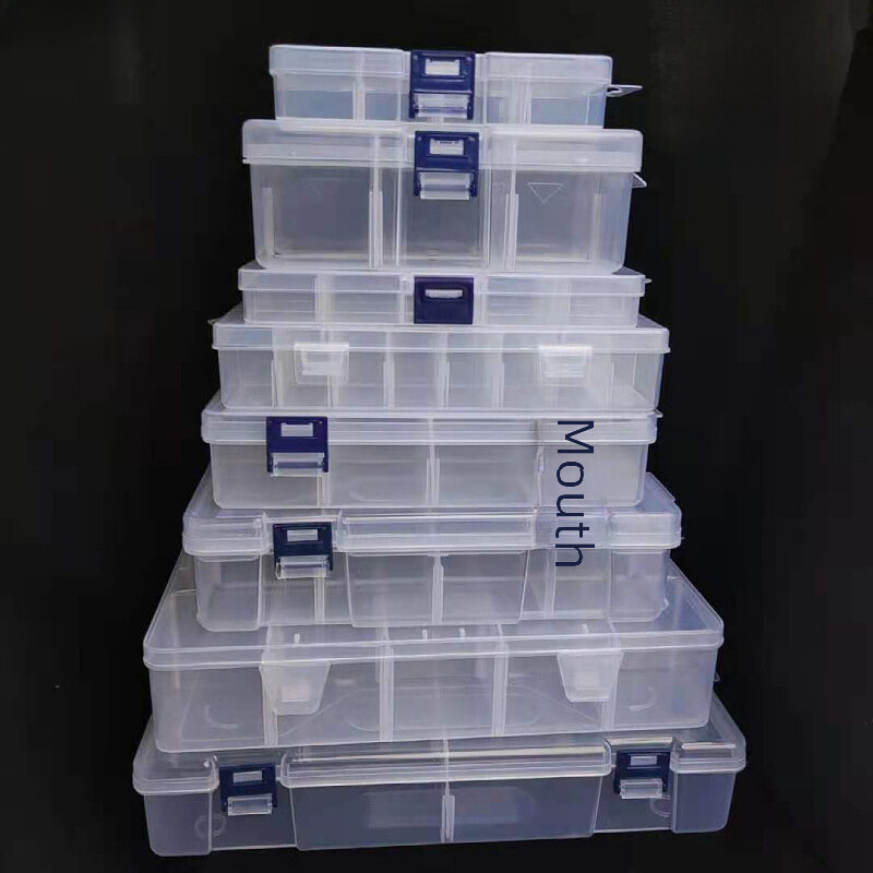 101524368 сетчатая съемная прозрачная пластиковая коробка для хранения вышитых бисером рыболовных снастей, электронных компонентов, упаковки ювелирных изделий