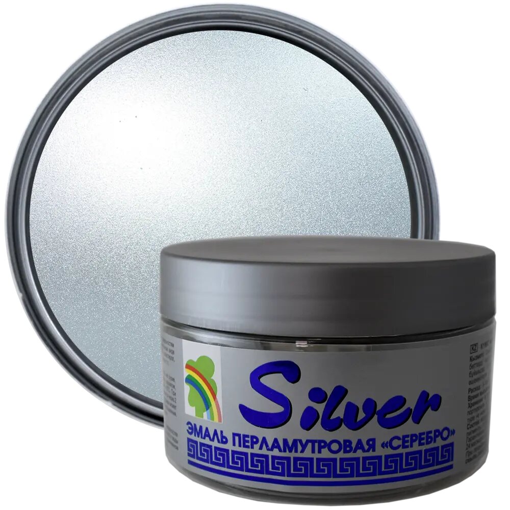 фото Эмаль акриловая перламутровое серебро Р-117 0.25 л