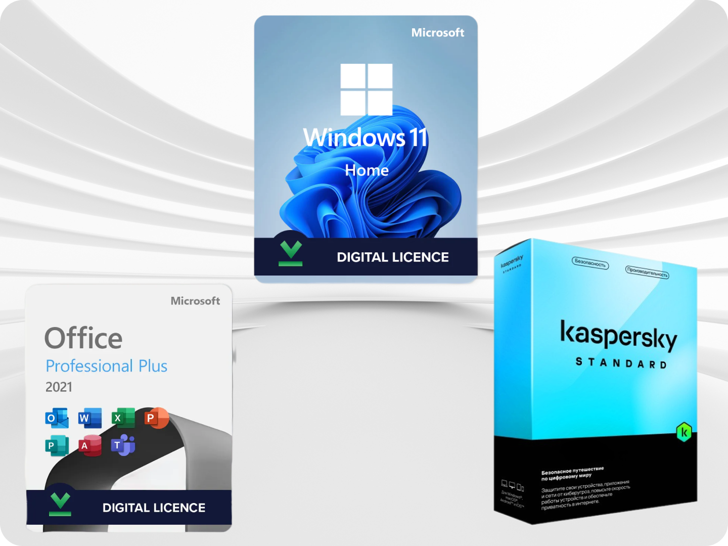 WINDOWS 11 HOME / OFFICE 2021 / KASPERSKY ( Комплект русский язык Лицензия)