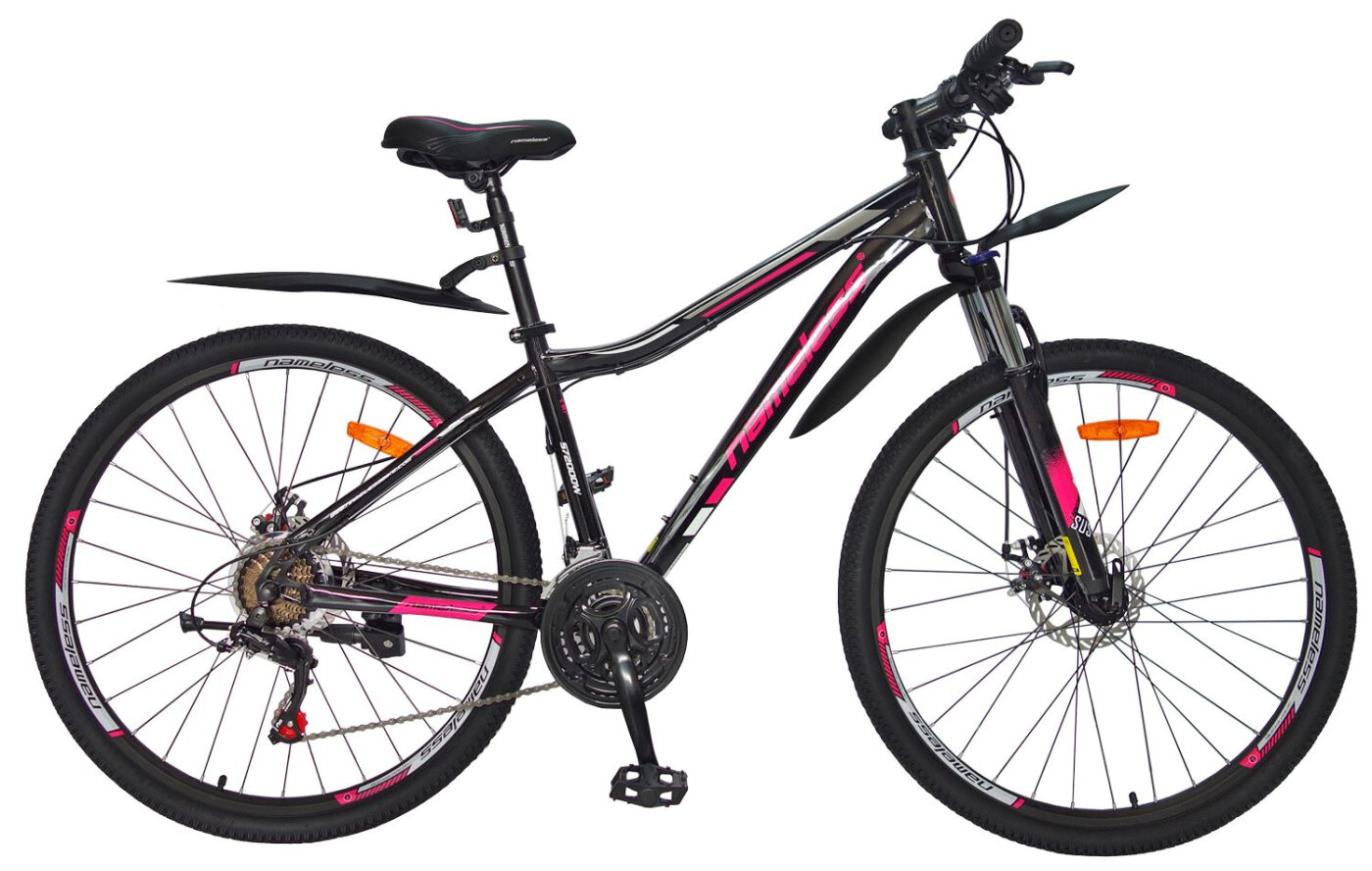 Велосипед горный 27.5 NAMELESS S7200DW, 21-ск, рама 16 черный/розовый