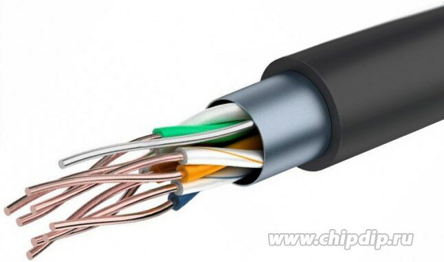 L-FTP4-S Cat5e Outdoor, Витая пара FTP, 4 пары Cat5E, 24AWG одножильные экранированные (наружное применение)