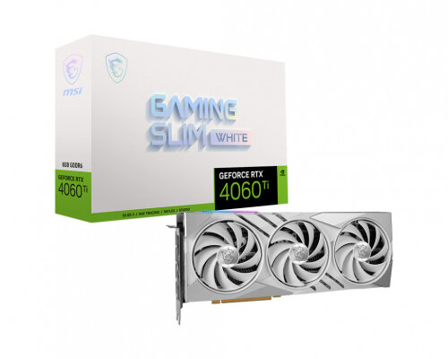 Видеокарта Msi GeForce RTX 4060 Ti GAMING SLIM WHITE 8G