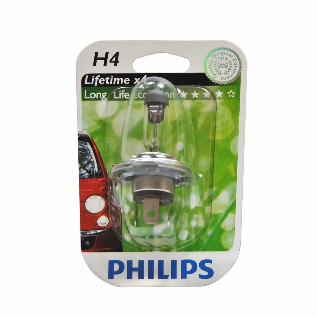 Лампа 12V H4 60/55W P43t-38 блистер (1шт.) Long Life Eco, 12342LLECOB1, PHILIPS