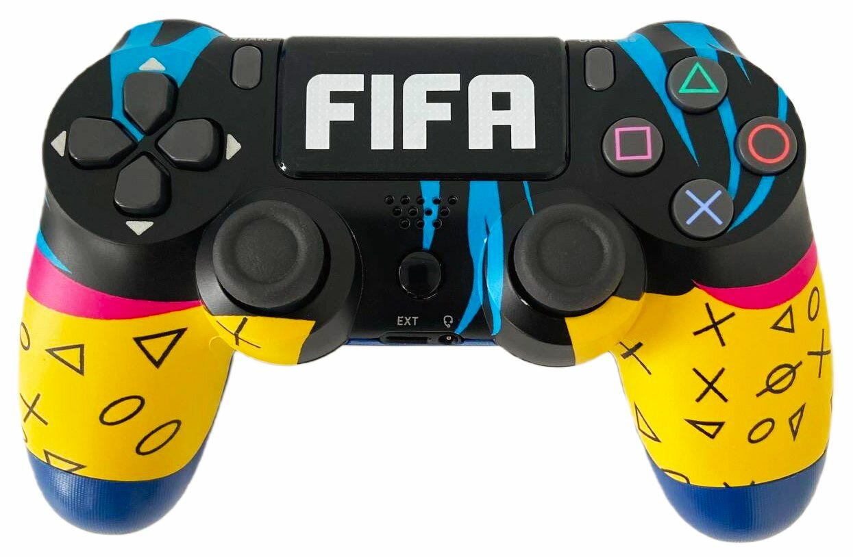 Геймпад совместимый с Playstation 4 Азия FIFA (чёрный c желтым) V2